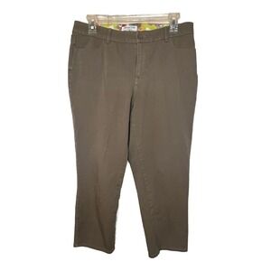 Coldwater Creek Women's Natural Fit Khaki Stone Cropped Capri Pants Size 8 Comfy